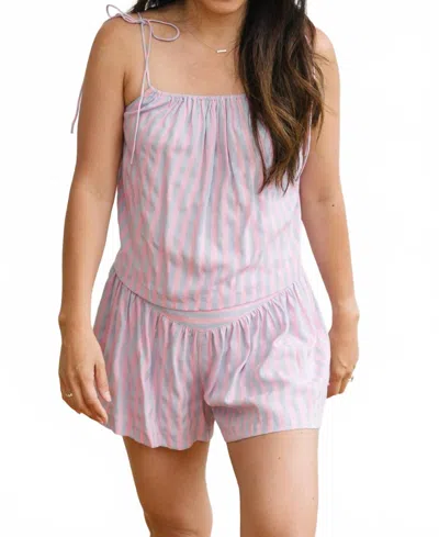 Idem Ditto Alice Anne Shorts In Pink Purple Stripe
