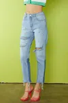 IDEM DITTO ANDIE HIGH RISE SLIM STRAIGHT JEAN IN TWO-TONE DENIM