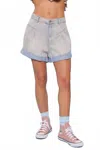 Idem Ditto Baggy Denim Shorts In Washed Denim In Gray