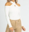 IDEM DITTO CROSS-NECK RIBBED KNIT IN CREAM