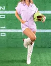 Idem Ditto Denim Romper Jumpsuit In Lavender Haze In Multi