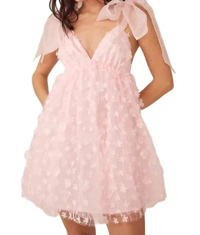 Idem Ditto Dreamy Flower Petal Mini Dress In Rose Quartz In Pink