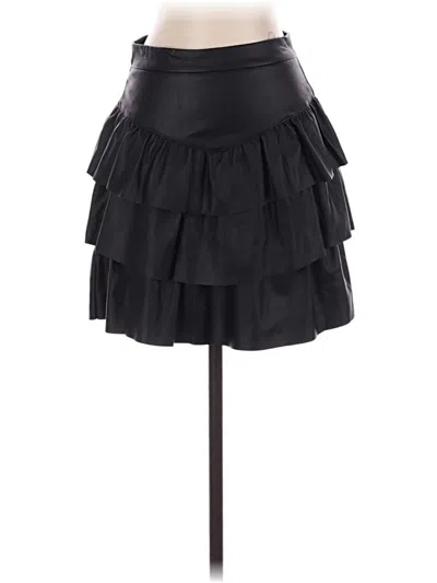 Pre-owned Idem Ditto Faux Leather Skirt In Black