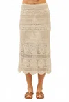 Idem Ditto Floral Crochet Midi Skirt In Natural In Neutral