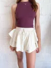 IDEM DITTO KICK IT FAUX LEATHER SKORT IN WHITE
