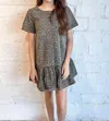 Idem Ditto Leopard Drop Waist Dress In Brown/black In Brown