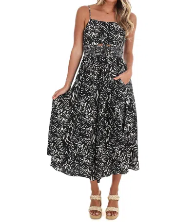 Idem Ditto On The Boardwalk Midi Dress In Black In Multi