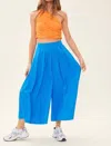 Idem Ditto Palazzo Culottes Wide Leg Pants In Ocean Blue