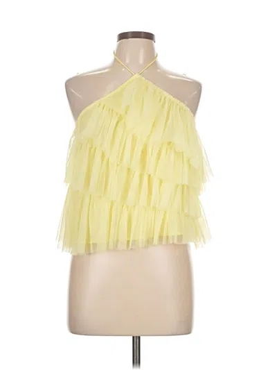 Pre-owned Idem Ditto Sleeveless Top Yellow Halter Neckline Tops