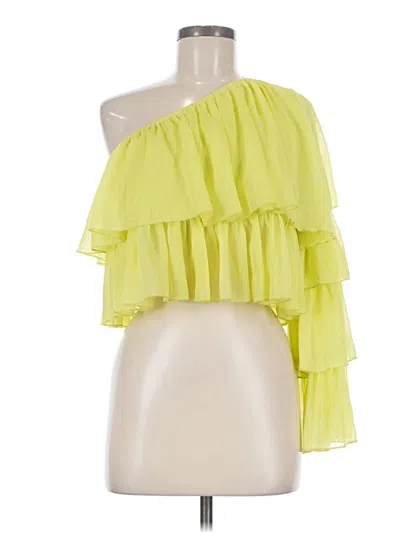 Pre-owned Idem Ditto Sleeveless Top Yellow One Shoulder Neckline Tops