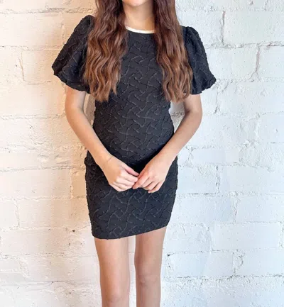 Idem Ditto Stretchy Textured Dress In Black