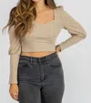 IDEM DITTO SWEETHEART PUFF SLEEVE CROP IN NUDE