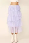 Idem Ditto Tiered Tulle Skirt In Periwinkle In White