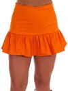 Idem Ditto Touchdown Time Ruffle Skort In Orange In Orange