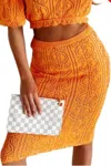Idem Ditto Urban Crochet Cover Up Skirt In Orange In Orange