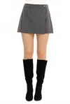 Idem Ditto Wrap Mini Skort With Side Zipper In Charcoal In Gray