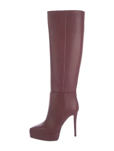 Pre-owned Identità Leather Boots In Burgundy