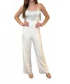 Identity Crystal Jumpsuit In White In White