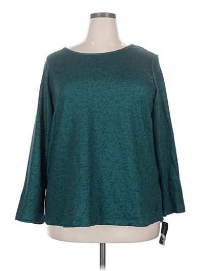 Pre-owned Ideology 3/4 Sleeve Top Teal Boatneck Tops