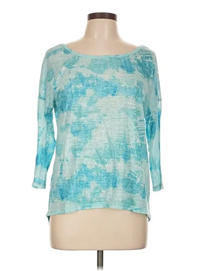 Pre-owned Ideology 3/4 Sleeve Top Teal Boatneck Tops In Blue
