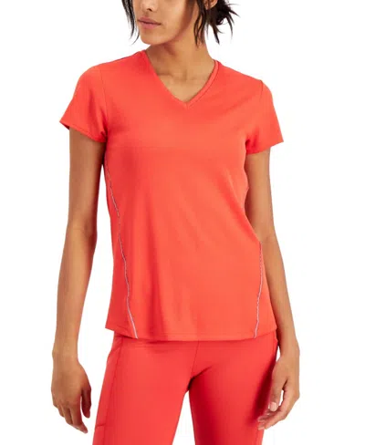 Ideology Active Reflective V-neck T-shirt In Island Sunset In Orange