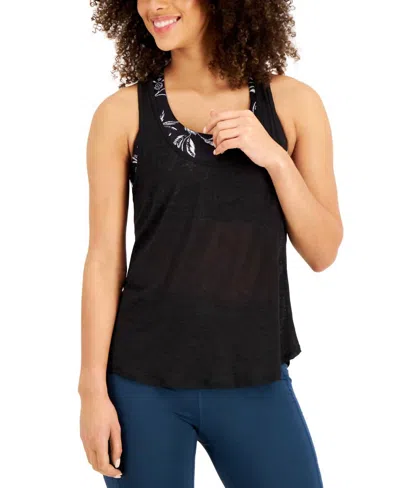 Ideology Activewear Bra Tank Top In Zen Floral In Black