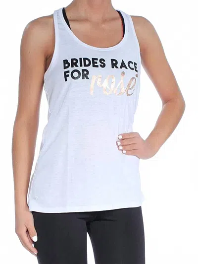 Ideology Activewear Brides Graphic Yoga Fitness Tank Top In Bright White In Orange