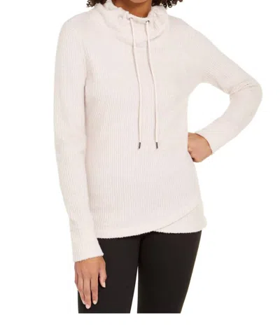 Ideology Activewear Cowl Neck Tulip Hem Top In Shimmer Pink In Neutral
