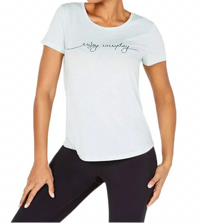 Ideology Activewear Enjoy Everyday Graphic V Back Top In Mint Powder In Multi