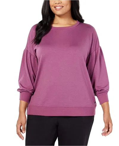 Ideology Activewear Flowing Sleeve Sweatshirt Top In Petunia Intrepid Blue In Purple