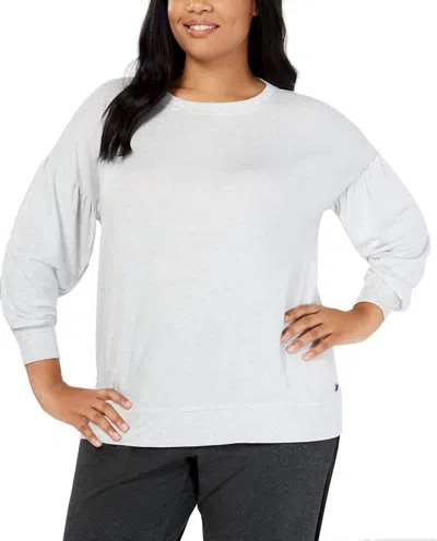 Ideology Activewear Flowing Sleeve Sweatshirt Top In White/heather