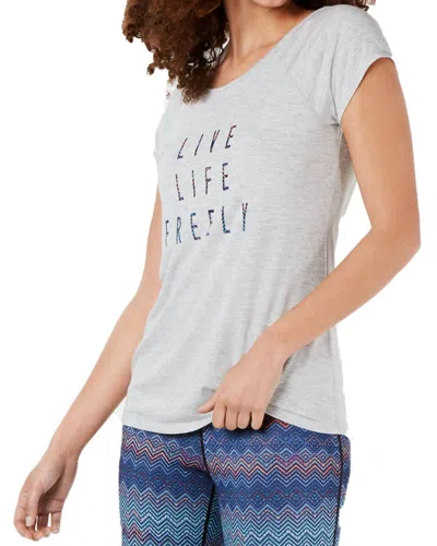 Ideology Activewear Graphic Cross Back T-shirt In Gray Whisper Heather