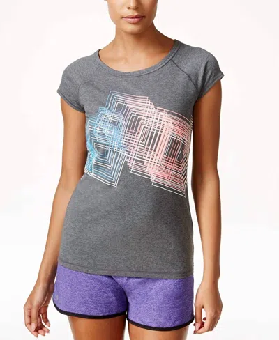 Ideology Activewear Graphic T-shirt In Charcoal Heather In Gray