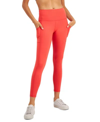 Ideology Activewear High-waist Side-pocket 7/8 Leggings In Island Sunset In Orange