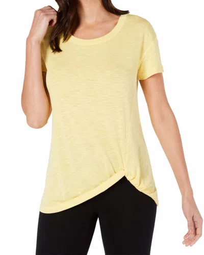Ideology Activewear Knot Front T-shirt In Bright Sun In Yellow