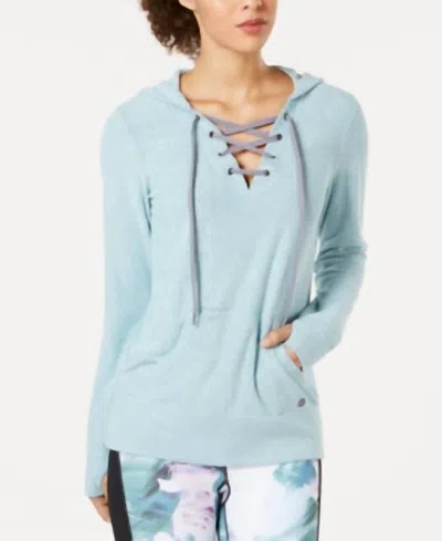 Ideology Activewear Lace Up Hoodie In Blue