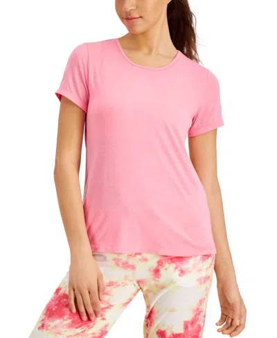 Ideology Activewear Mesh Back T-shirt In Morning Glory In Pink
