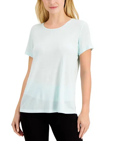 Ideology Activewear Mesh Back T-shirt In Sunlit Aqua In Blue