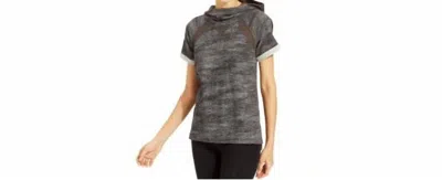Ideology Activewear Mesh Insert Hoodie Top In Heather Charcoal In Gray