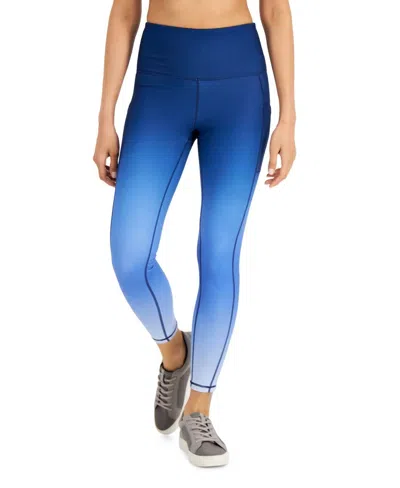 Ideology Activewear Ombre 7/8 Leggings In Sunset Cobalt In Blue
