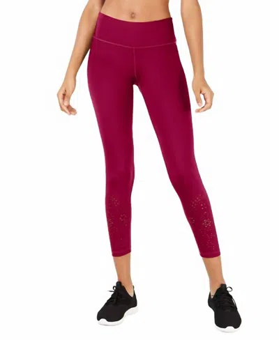Ideology Activewear Perforated Ankle Leggings In Passion Berry In Multi
