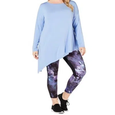 Ideology Activewear Plus Size Asymmetrical Long Sleeves Top In Pleasant Periwinkle In Pink