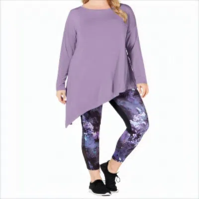 Ideology Activewear Plus Size Asymmetrical Long Sleeves Top In Purple