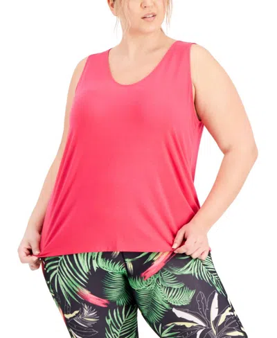 Ideology Activewear Plus Size Tank Top In Flamenco Pink In Purple