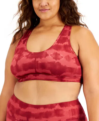 Ideology Activewear Plus Size Tie-dyed Sports Bra In Tie Dye Rosetta In Multi
