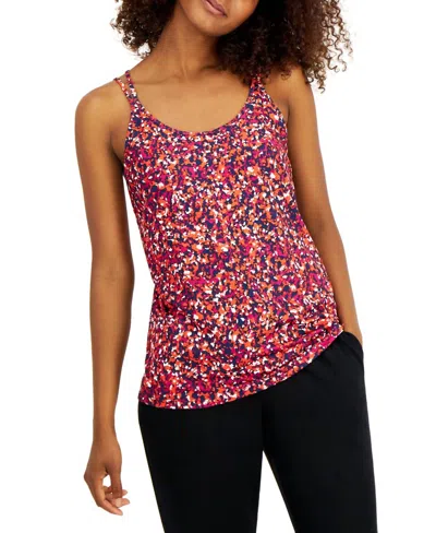 Ideology Activewear Print Strappy Tank Top In Speckle Berry In Multi
