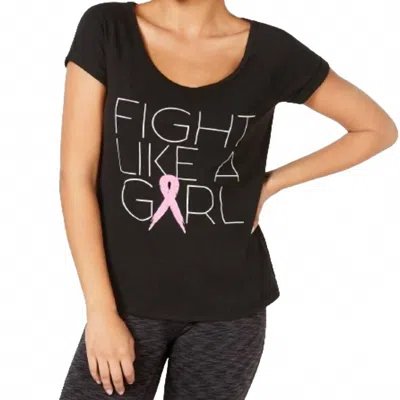 Ideology Activewear Printed Short Sleeve Graphic Top In Black