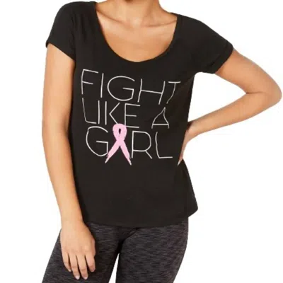 Ideology Activewear Printed Short Sleeve Graphic Top In Black