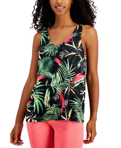 Ideology Activewear Printed Tank Top In Palms Black In Multi