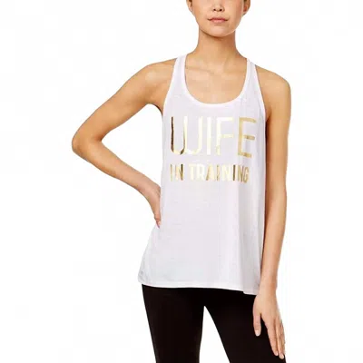 Ideology Activewear Racerback Graphic Tank Top In Bright White